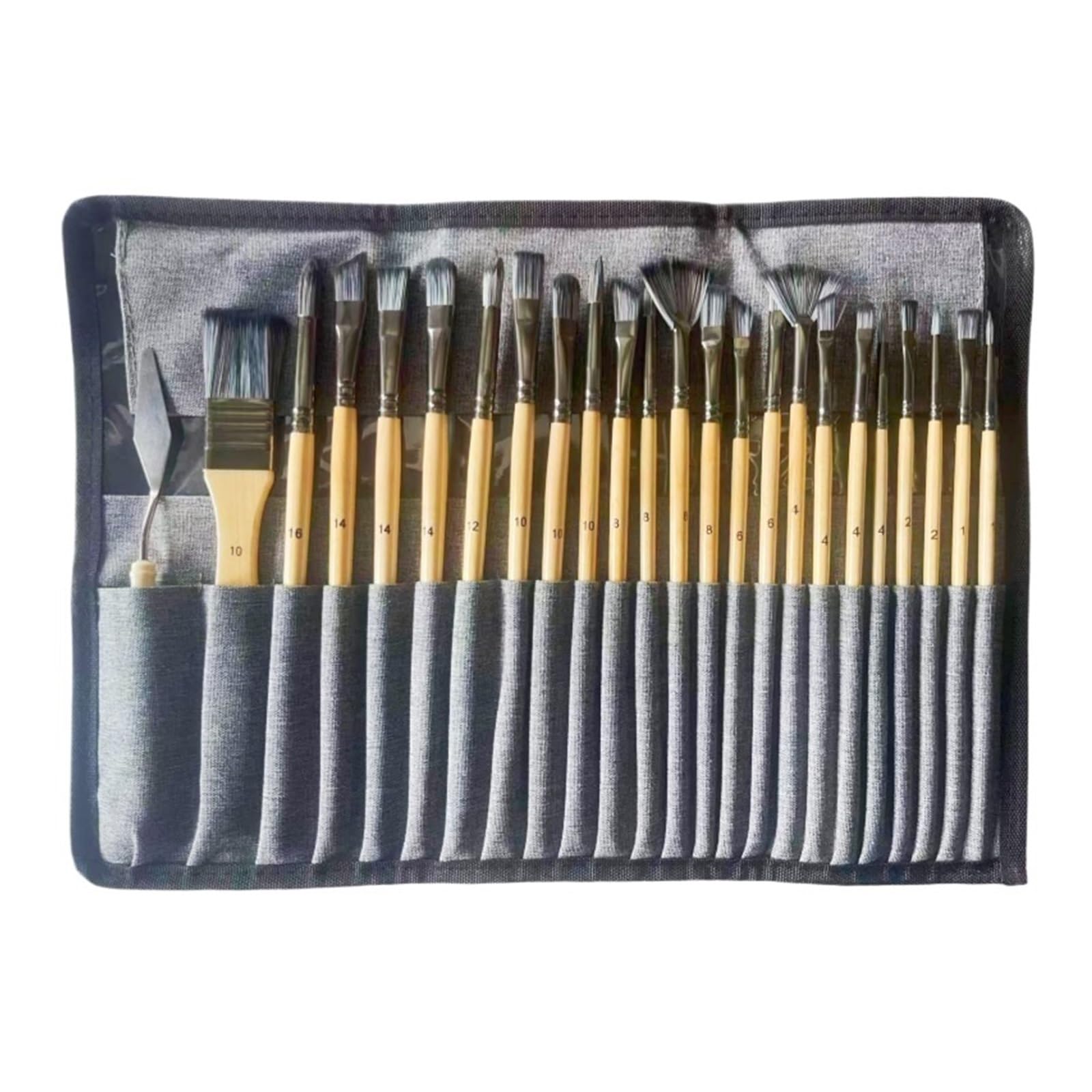 Bolsa de Lona 24 Piezas, Juego Pintura Arte Especial Gouache acrílico Multifuncional, Pincel Acuarela Varilla Larga(24PCS Varnish)