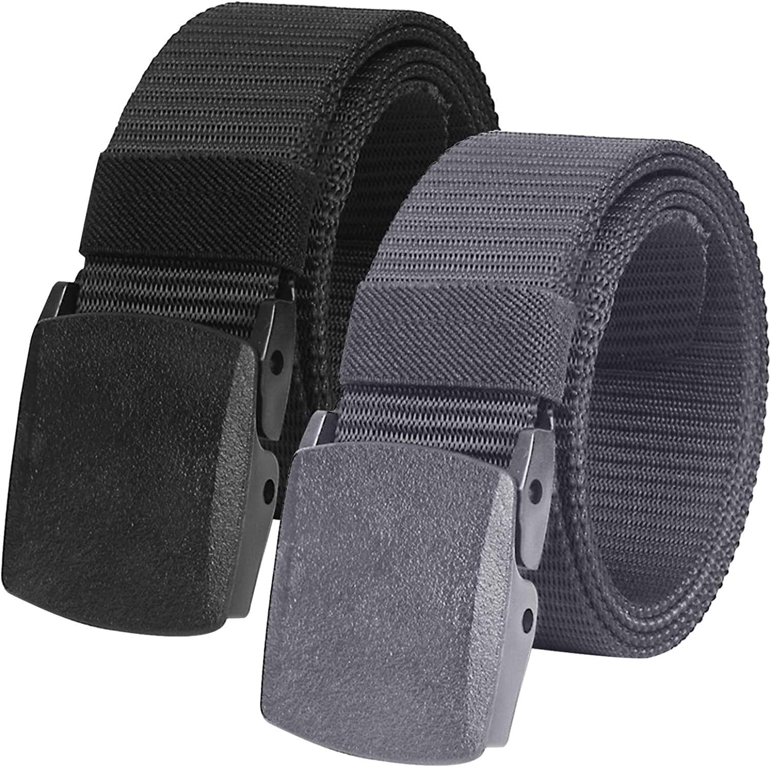 Chalier Cozy 2 Unisex Nylon Canvas Belt for Men and Women, Continuously Adjustable Fabric Belt, Length 130 cm, Width Approx. 3.8 cm, with Plastic Buckle, Multi-Way