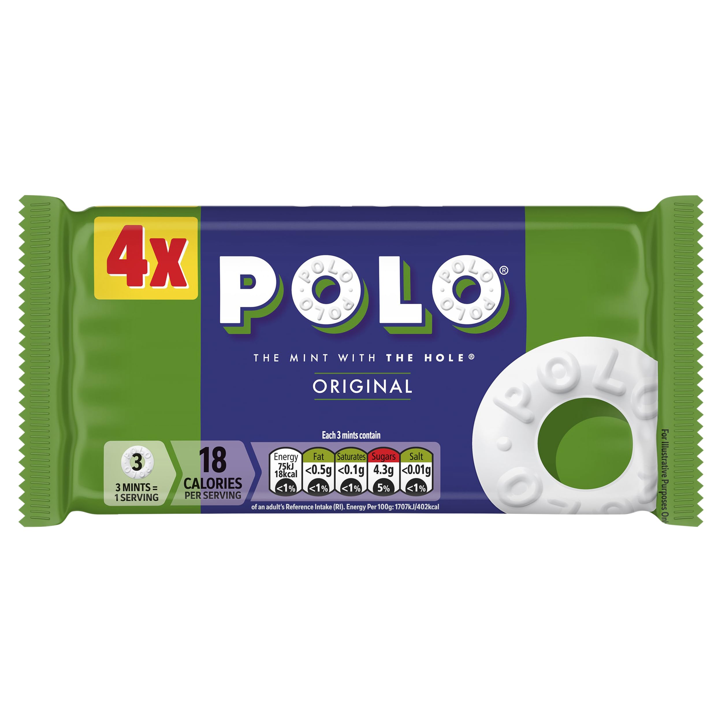 Polo Original Mint Tube Multipack, 4 x 34g