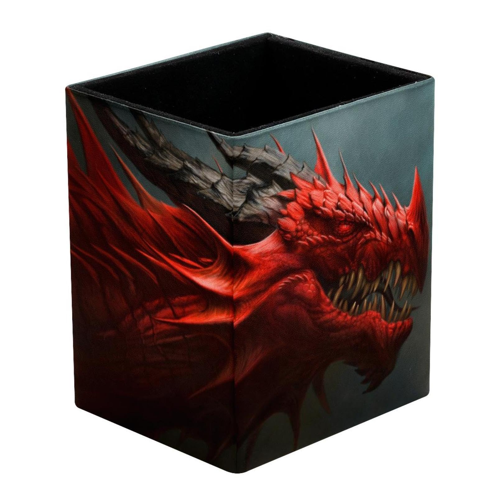 VAPOKF Pencil Holders for Desk, Red Dragon Prints Pen Holders Pen Pot Makeup Brushes Storage Desktop Stationary Supplies Organiser for Home Office