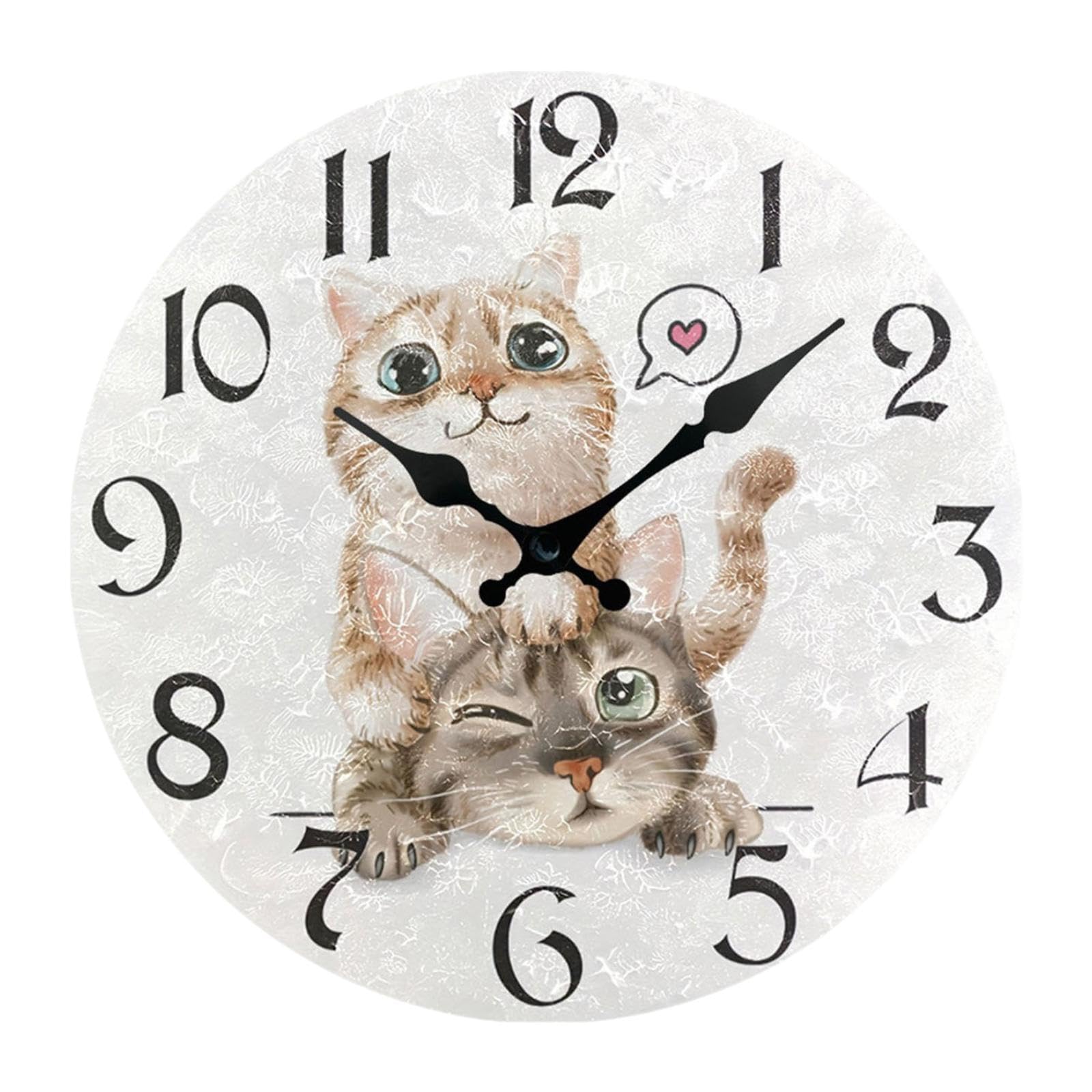 Horloge murale drôle silencieuse sans tic-tac ronde bois chiffres arabes salon