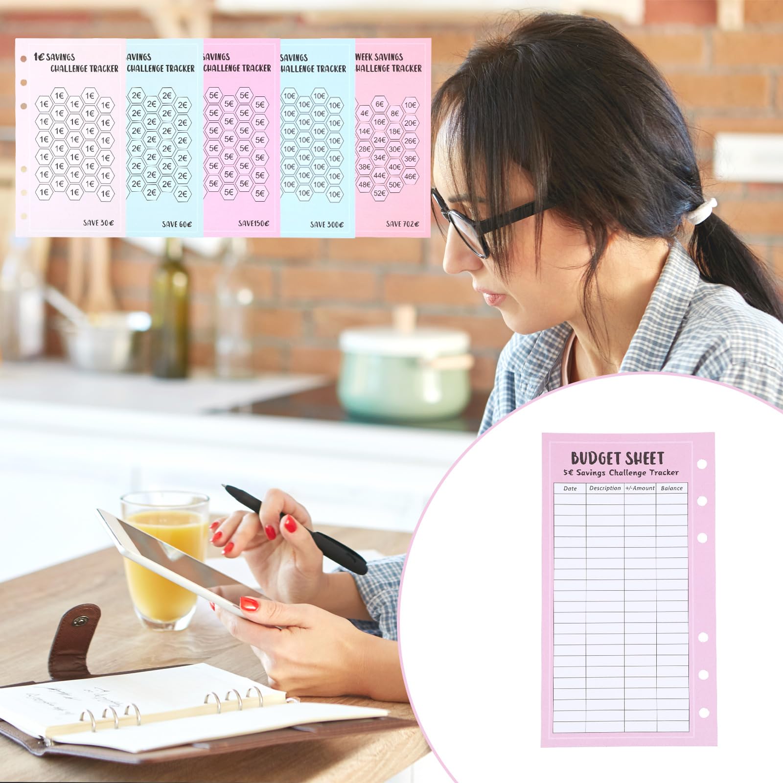 Low Income Savings Challenge Book: Simple Money Savings Challenges Tracker for Women, Easy Way to Save Money $100, $150, $200, $250, $300, $400, $500