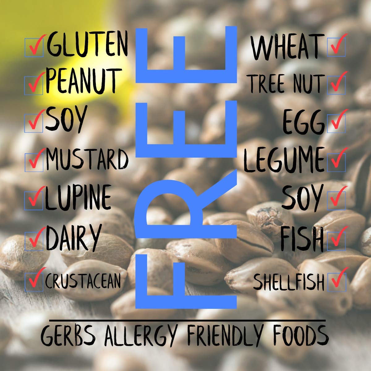 GERBS Roasted Unsalted Whole Hemp Seeds 2 LBS. Premium Grade | Resealable Bulk Bag |High in Magnesium, Protein & Fiber| Gluten Peanut Tree Nut Free