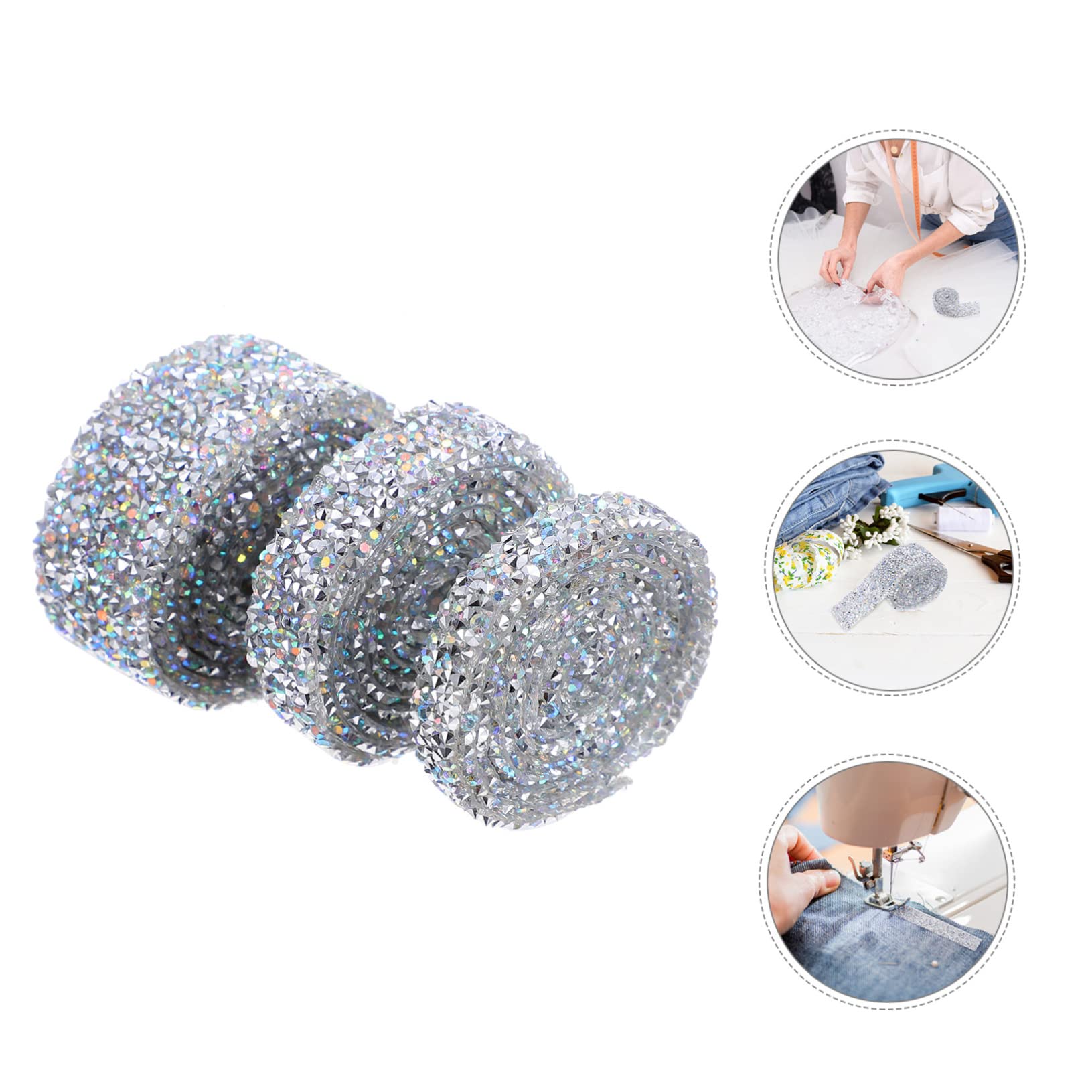 SEWACC 9rollen Strassband Für Bastelprojekte Selbstklebendes Diamantband Ab-farbe Für Hochzeiten Deko Und Accessoires