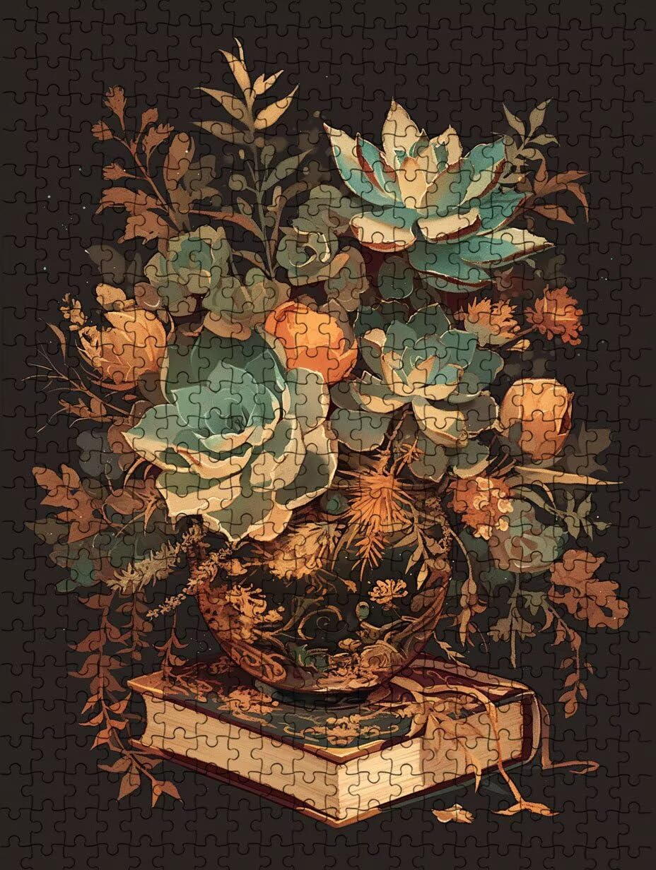 Puzzle 2000 Teile, Vase BüCher Puzzle Erwachsene 2000, Klassische Puzzles, Puzzlespiele für Die Ganze Familie, Geschicklichkeitsspiel, Mit Schöner Verpackung, Dekoration Puzzles und Geschenke FNKL3524