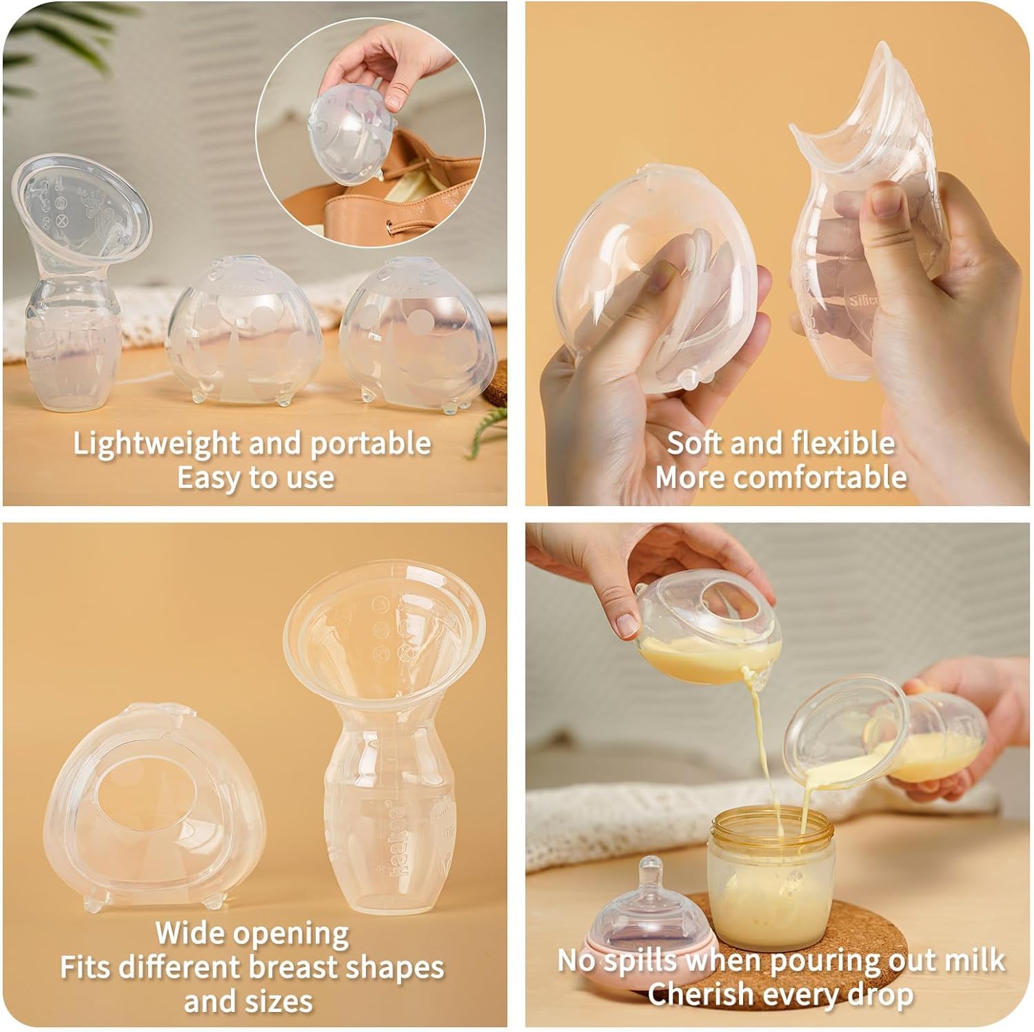 haakaa Tiralatte in silicone e conchiglie a forma di coccinella, per mamme che allattano, per raccogliere il latte materno, pompaggio e allattamento, contenitore portatile per latte materno (pompaggio