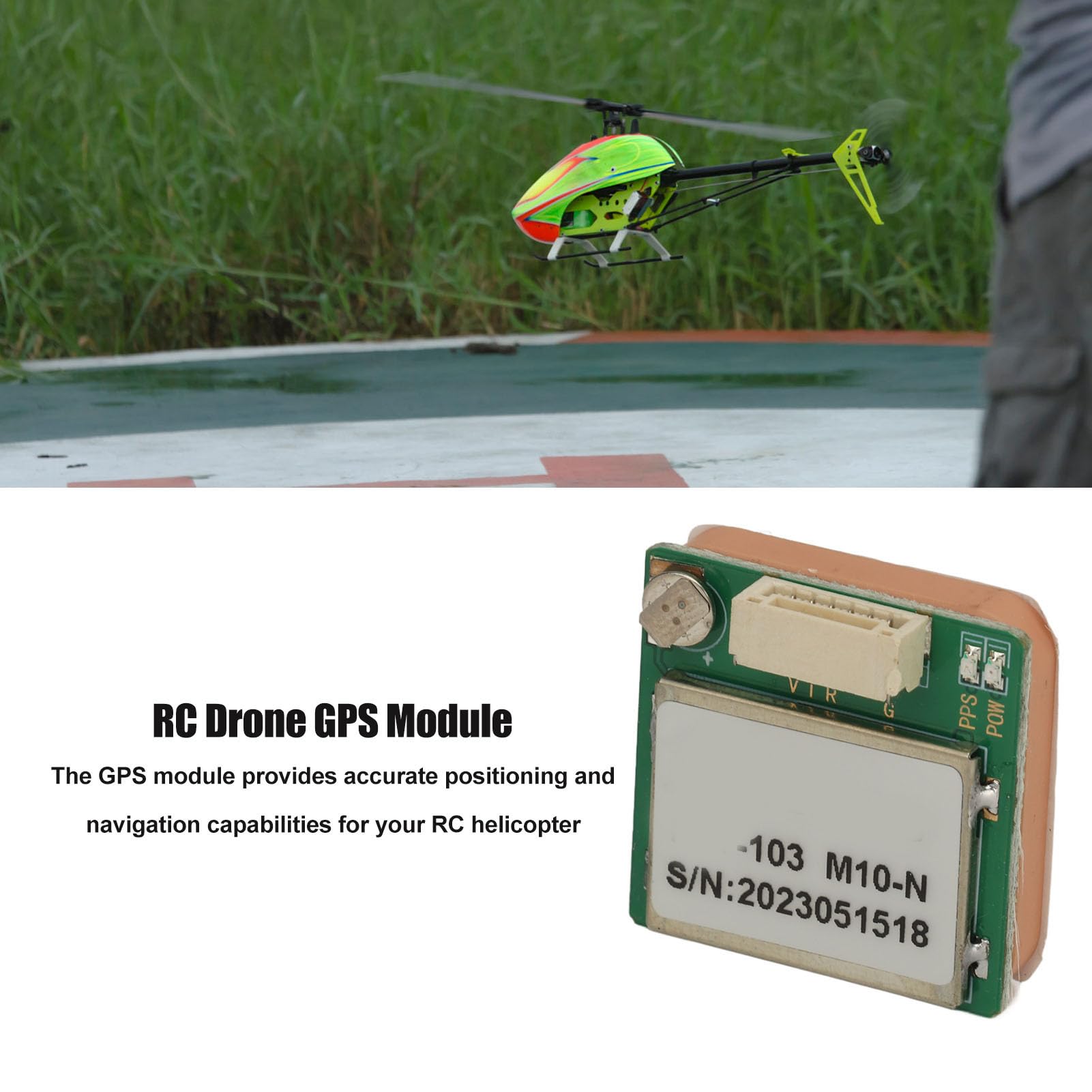 Alomejor Flywing FW450 V3 RC helikopter moduł GPS, dokładne stabilne pozycjonowanie do Flywing FW450 V3 część zamienna
