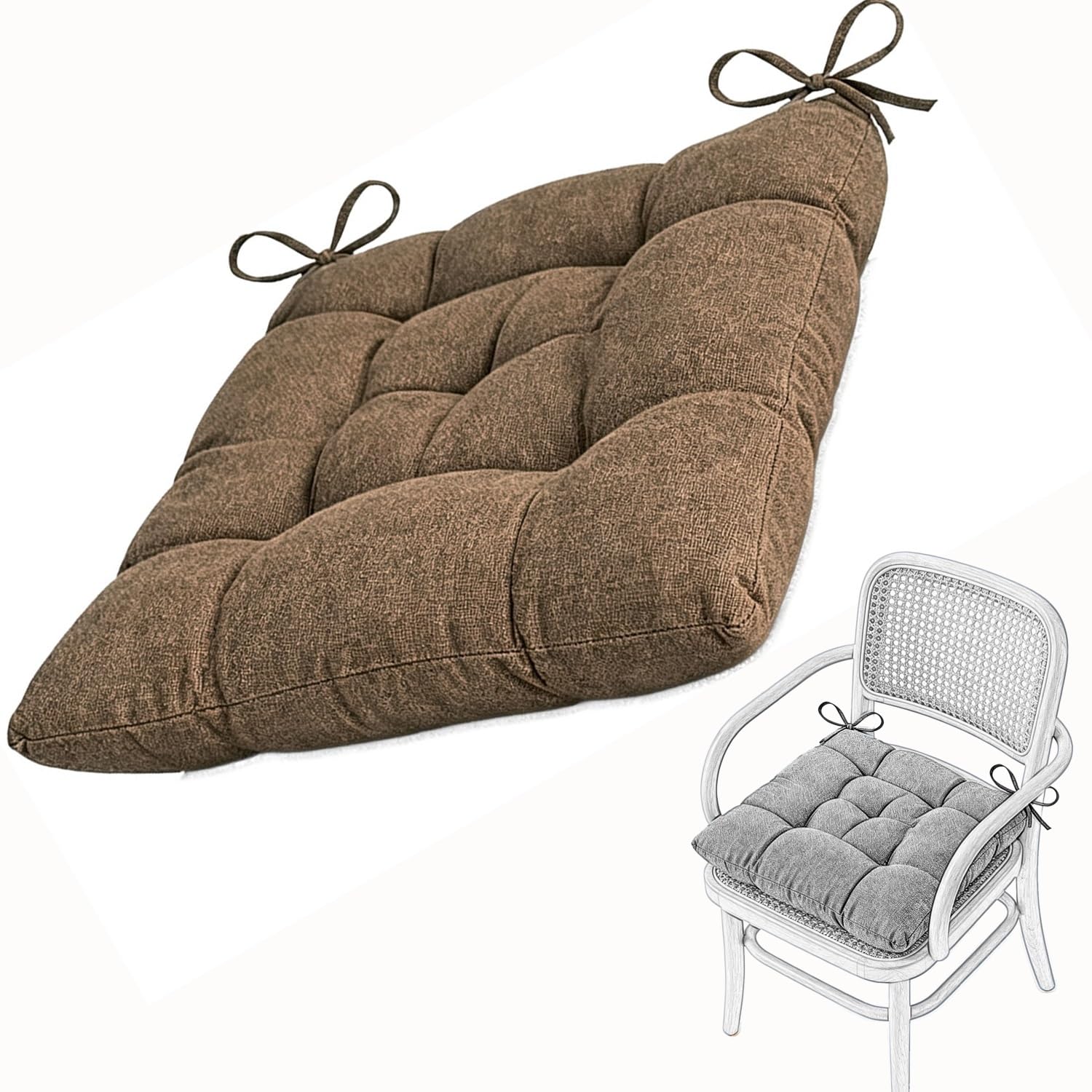 Seat Cushion for Dining Chair Soft Comfort Washable Chair Pads with Ties