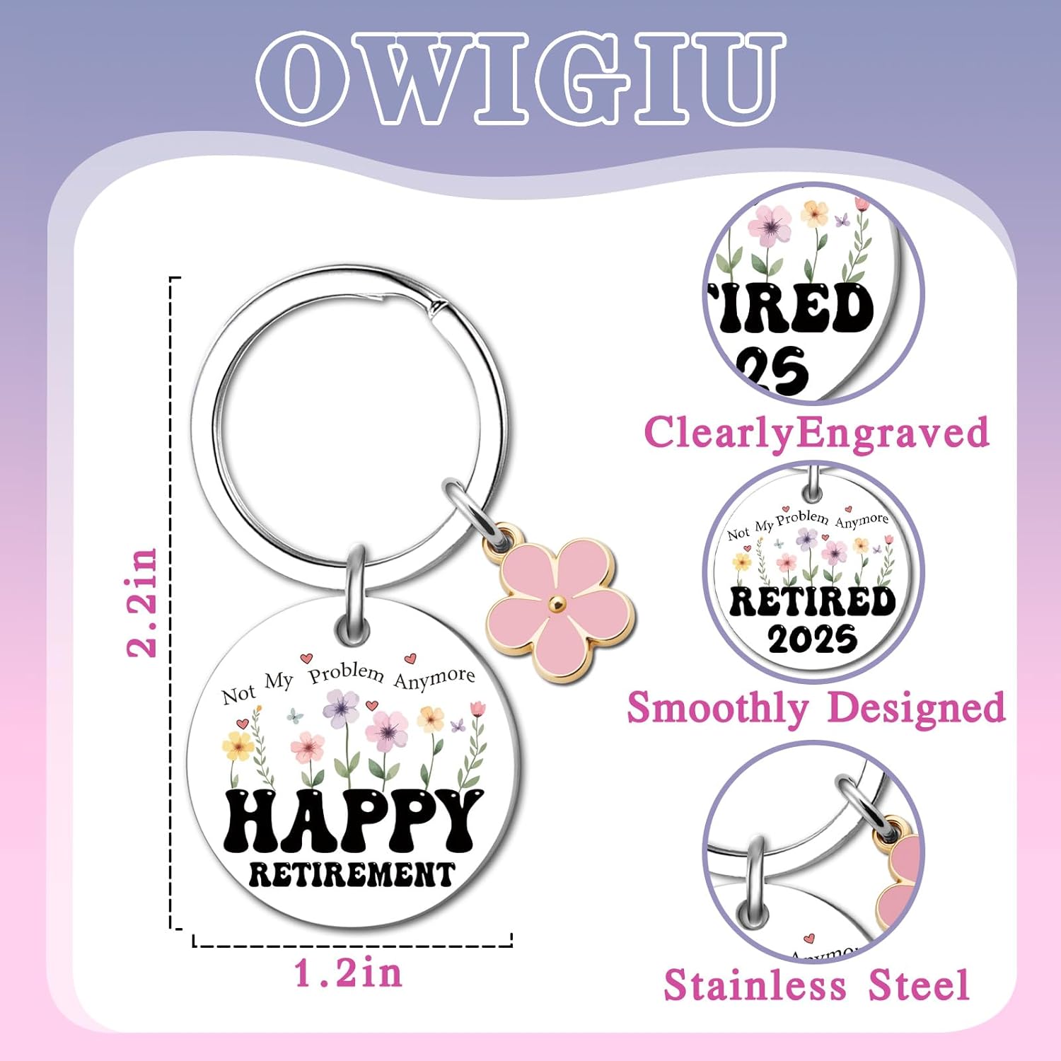 Retirement Gifts for Women 2026 Retirement Gifts for Woman Teachers Nurse Retire Gift Ideas Farewell Going Away Gift for Coworkers Women Retired 2026 Keychain - Image 6