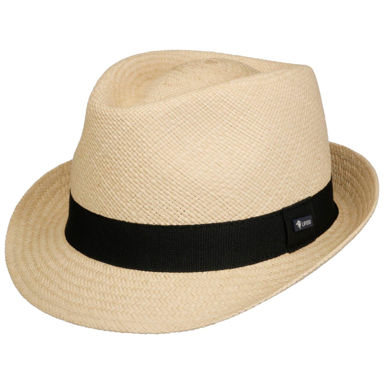 Lipodo Chapeau Panama Jaston Trilby Femme/Homme - Made in Italy en Paille de avec Ruban Gros Grain, Grain Printemps-ete Ete