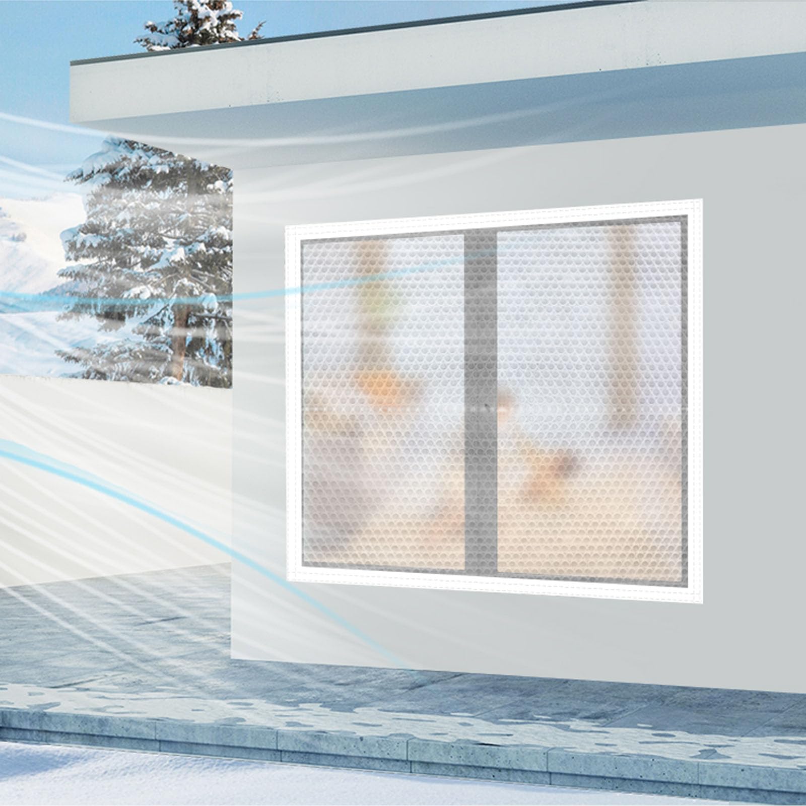 thumbnail: Kocusu Vensterisolatiefolie - Hoge Transparantie PVC Folie Met Nylonband, Tegen Kou