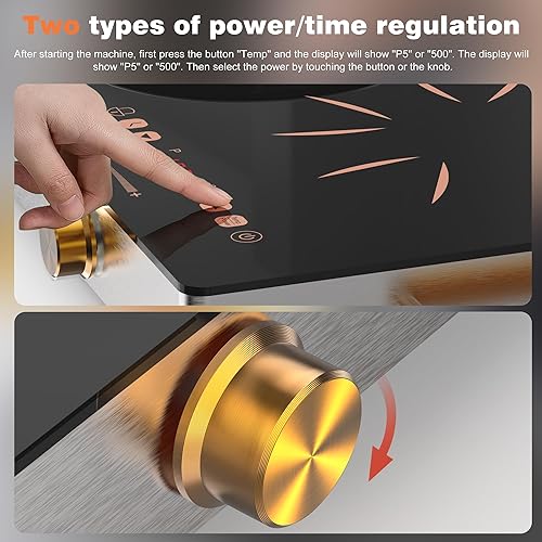 Miniatura 7 de Placa eléctrica de 2 quemadores, estufa eléctrica portátil de 24 pulgadas, 110 V, 2000 W, quemador de remolque de encimera de cerámica con panel de