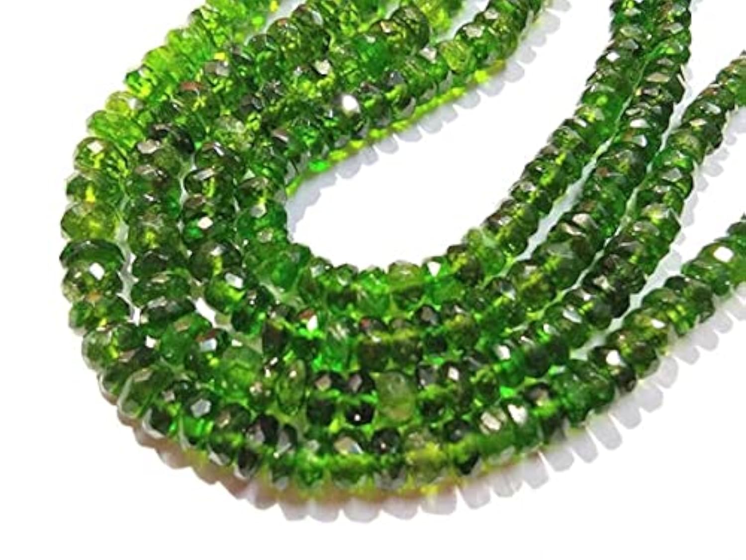 Chrome diopside naturel de qualité supérieure en perles facettées