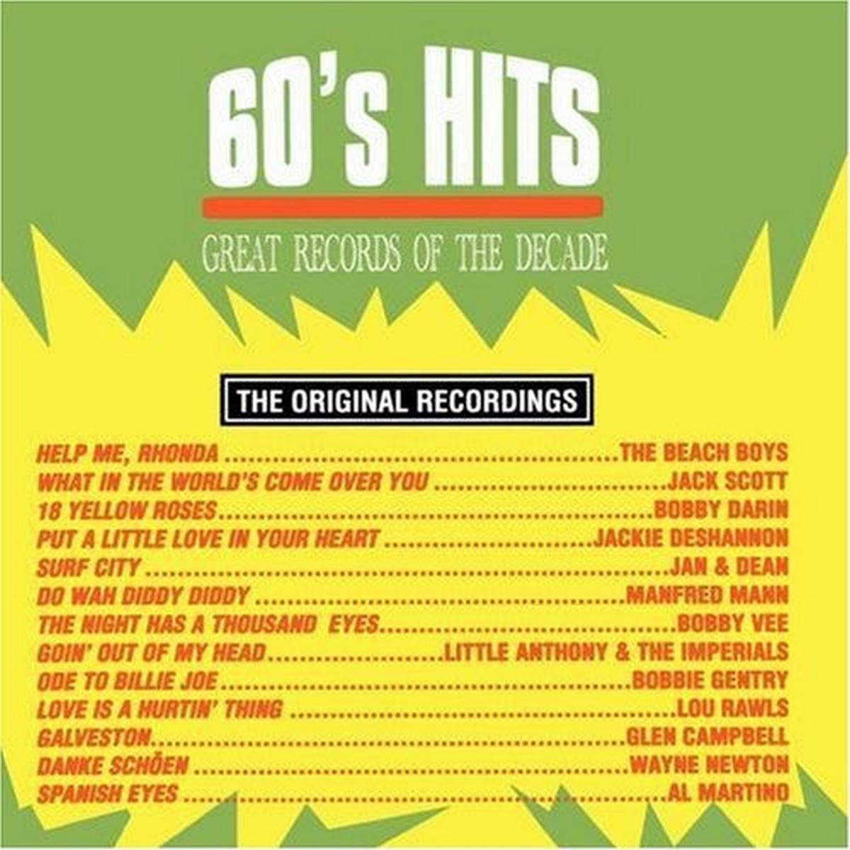 60's Pop Hits 1 / Various [Audio CD] Various Artists; Jack Scott; Jackie DeShannon; Jan & Dean; The Beach Boys; Al Martino; Little Anthony & the Imperials; Bobbie Gentry; Bobby Darin; Bobby Vee; Lou Rawls; Wayne Newton; Manfred Mann; Glen Campbell; Bob Weinstein; Brian Wilson; Teddy Randazzo; Ben Raleigh and Mike Love