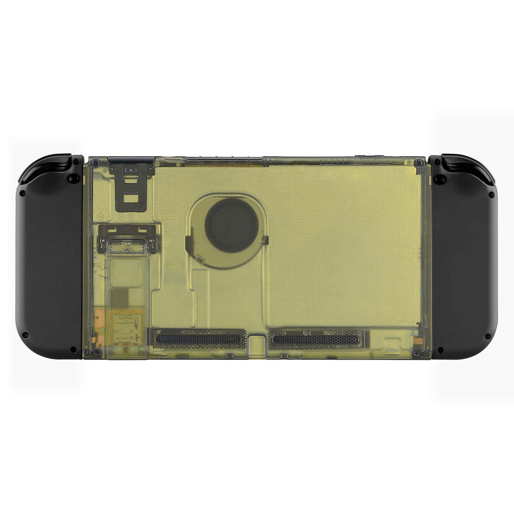 eXtremeRate Cover Posteriore Scocca Ricambio per Nintendo Switch Console,Custodia DIY Shell Case Supporto Kickstand per Nintendo Switch(NON Include Console)-Trasparente Ambra