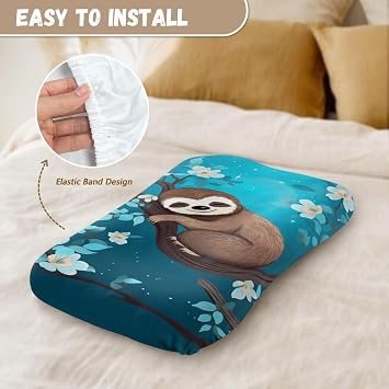 Baby Loungers Cover, Sloth Blossom Newborn Lounger Cover, Snuggle Me Lounger Cover Baby Nest Cover Removable Slipcover for Infant