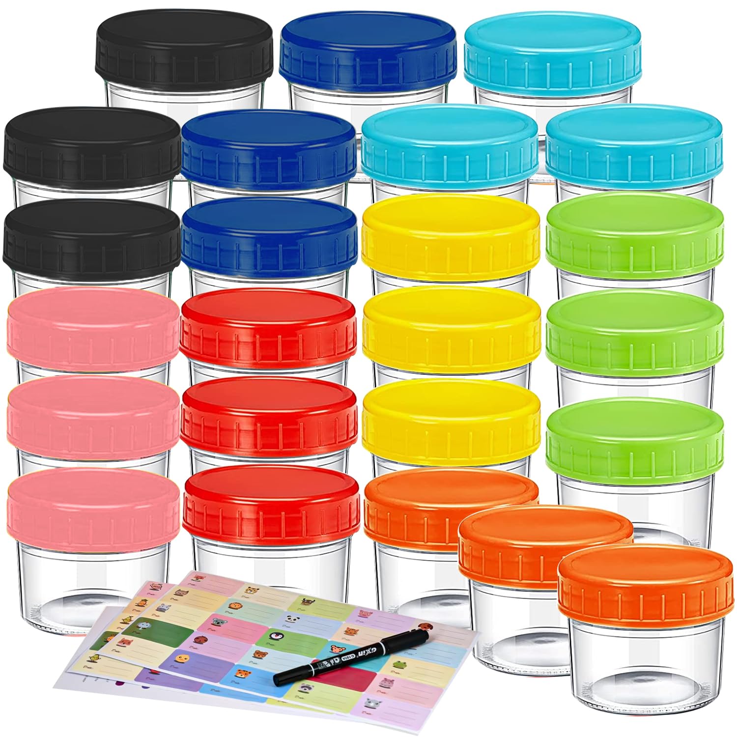 MARTYRIO 24 Pack Baby Food Storage Containers with Labels