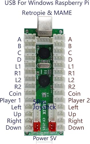 Miniatura 4 de 2 Jugadores Arcade Juego DIY Kit Botón LED Zero Delay USB Encoder 2 Jugadores Teclado Mecánico Interruptor Arcade Joystick Controlador PC Raspberry