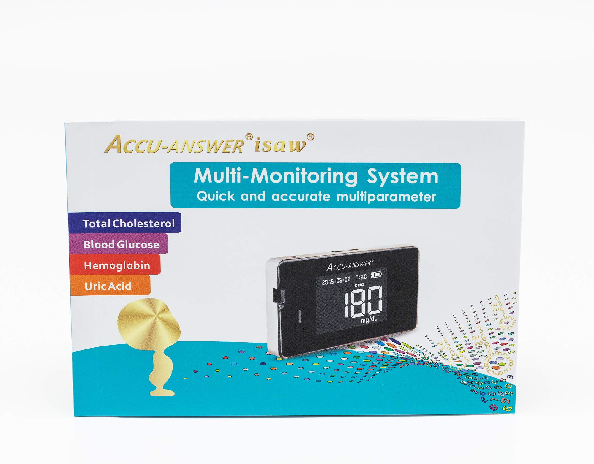 Accu-Answer Blood Glucose Cholesterol Uric Acid and Hemoglobin Monitoring Device