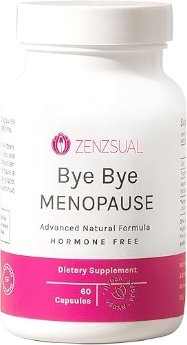 ZENZSUAL Bye Bye Menopause, 60 cápsulas  Suplemento para mujeres, ayuda a reducir los sofocos, el sudor nocturno y los cambios de humor  100%