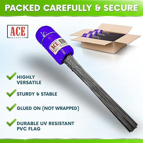 Miniatura 8 de Paquete de 100 banderas marcadoras azules de 4 x 5 pulgadas, alambre de 15 pulgadas, banderas pequeñas de marcado para césped, banderas de riego,