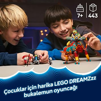 LEGO DREAMZZ Mateo's Fire Chameleon Creative Toy Making Set (443 Pieces) Featuring Mateo and Zero Minifigures and Logan, Z-Blob and Cybercik Figures for Girls and Boys Over 71492-7 Years Old