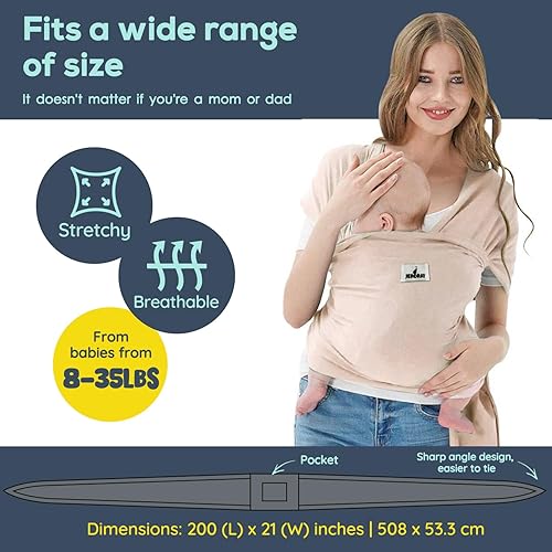 Miniatura 3 de Portabebés con manos libres, ligero, transpirable, suave, gris piedra