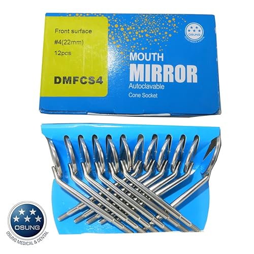Miniatura 5 de Osung DMFCS4 Espejo dental de superficie frontal #4, enchufe de cono (paquete de 12)