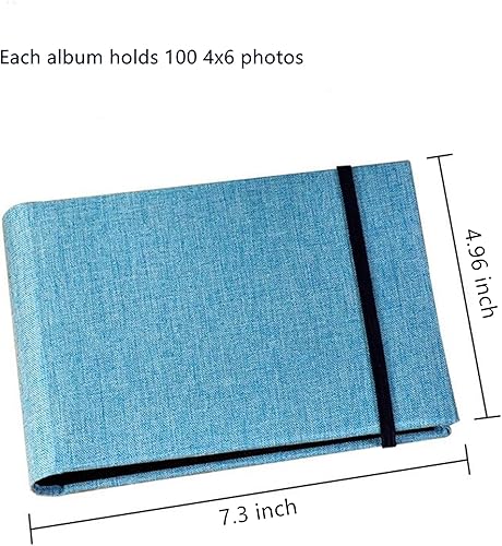 Miniatura 3 de Happyay 2 Pack 4x6 Photo Album, 4x6 100 Pockets Linen Cover Photobook Small Capacity Pictures Book Easy to Classify and Portable for Wedding Family