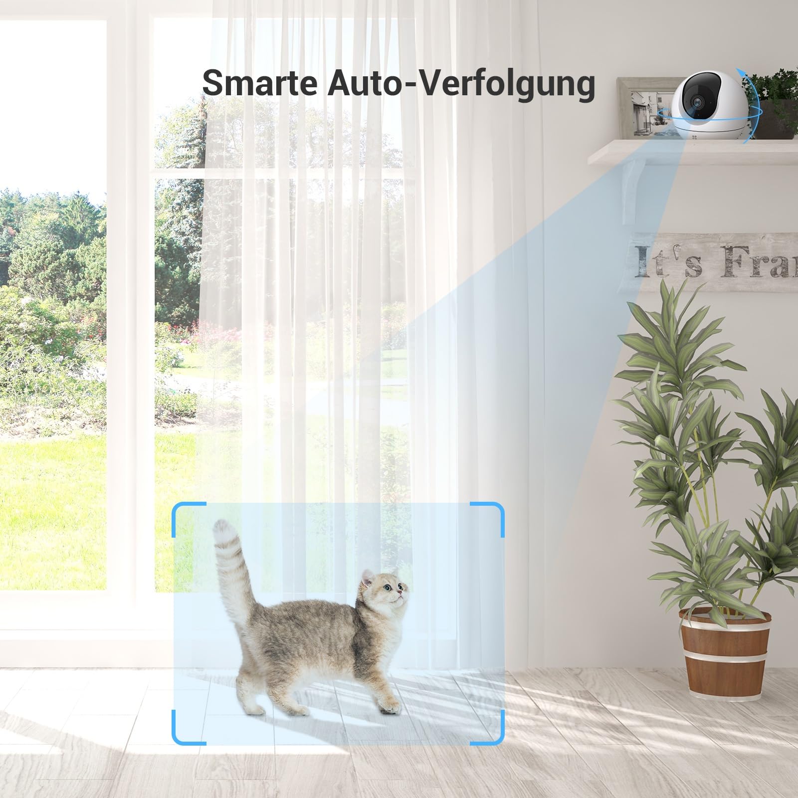 EZVIZ 2K WLAN Überwachungskamera Innen, 360° WLAN Kamera mit Personenerkennung, Auto Tracking und Starlight Farbnachtsicht, Haustierkamera mit APP und 2-Wege-Audio, Alexa, C6c 3MP