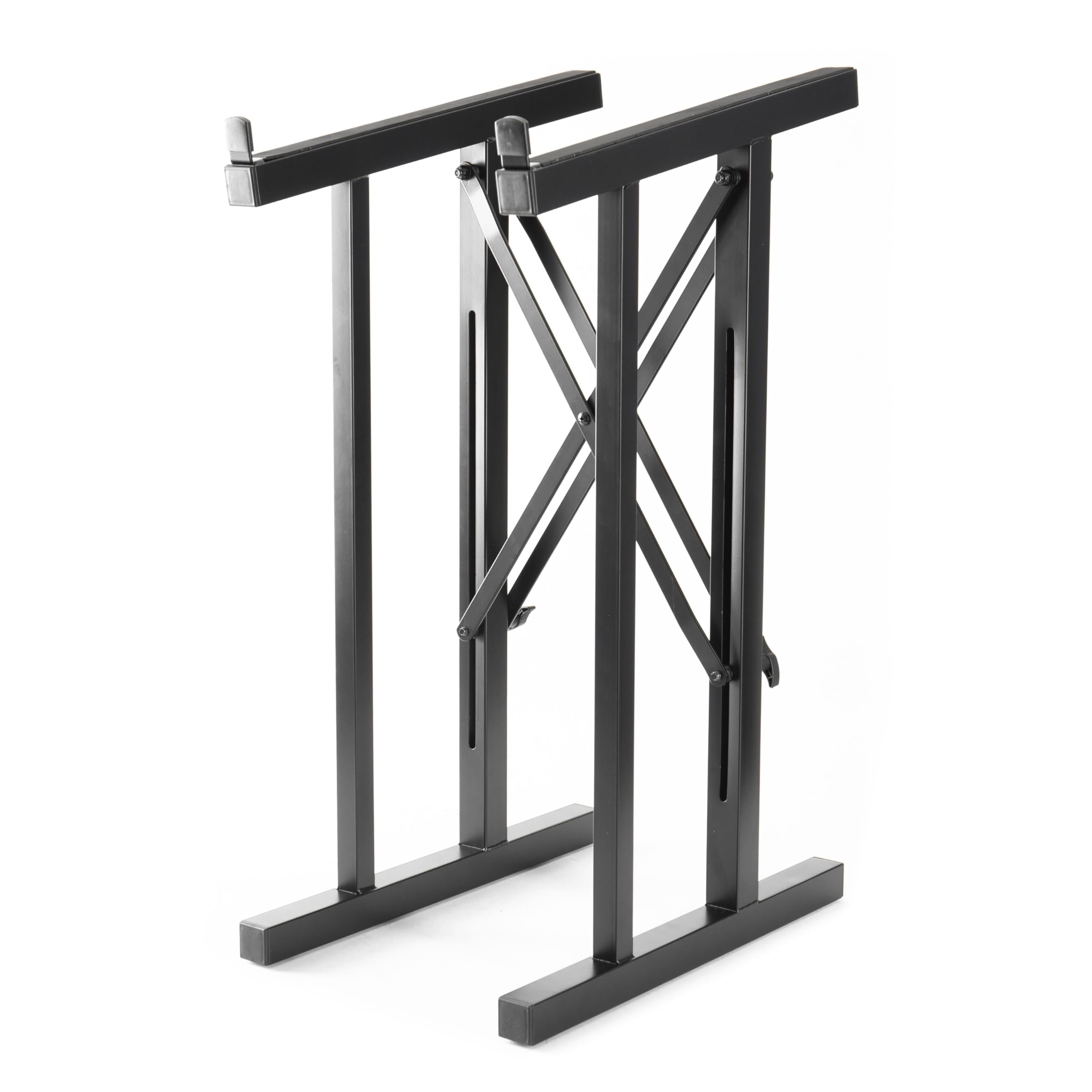 MUSIC STORE Mixer Stand XL, Robuster Universeller Mixerständer, 80cm Höhe, 80kg Belastbarkeit, Einstellbare Auflagenbreite, Schwarz