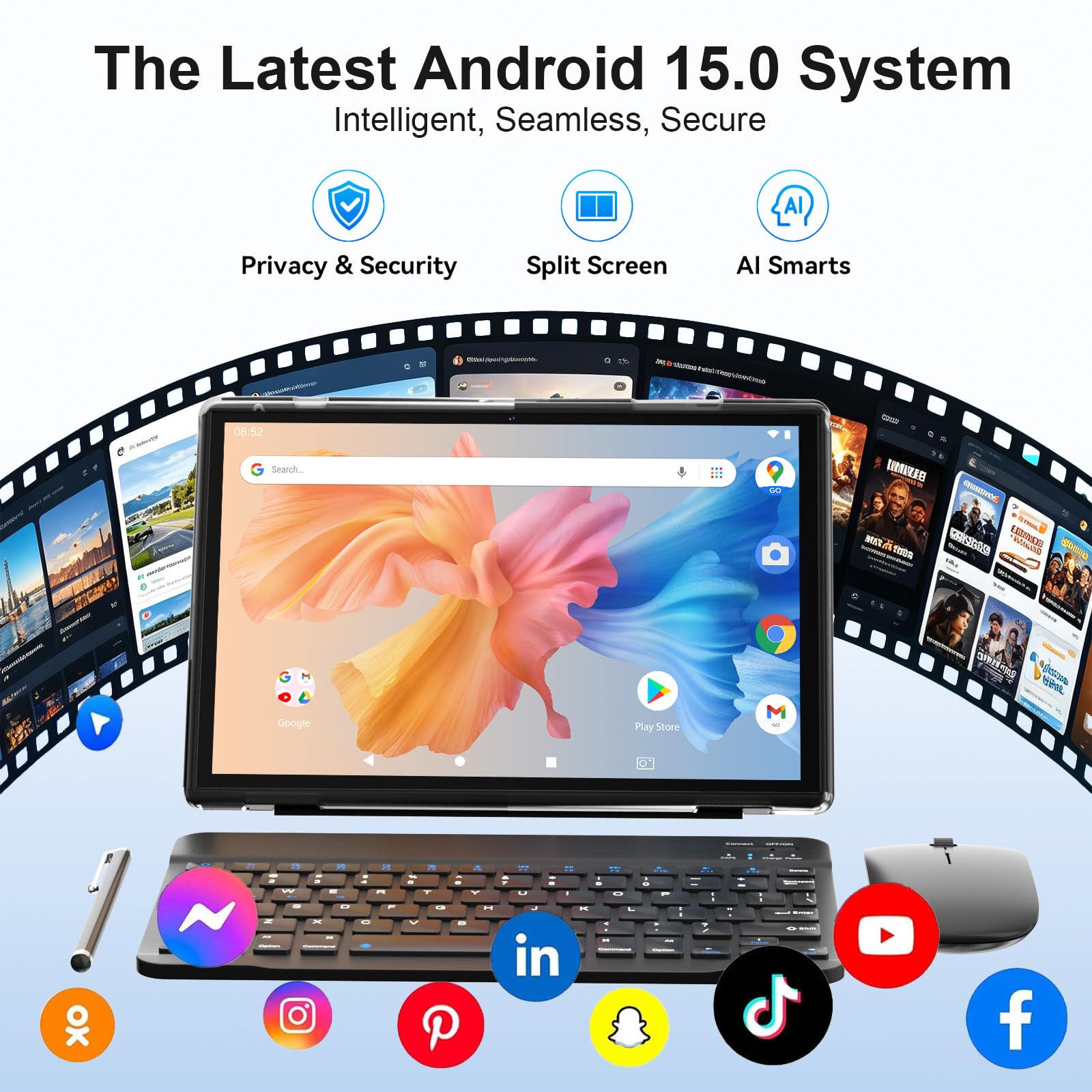 Amazon.com : 10 inch Tablet 2 in 1 Android 15 Tablets with