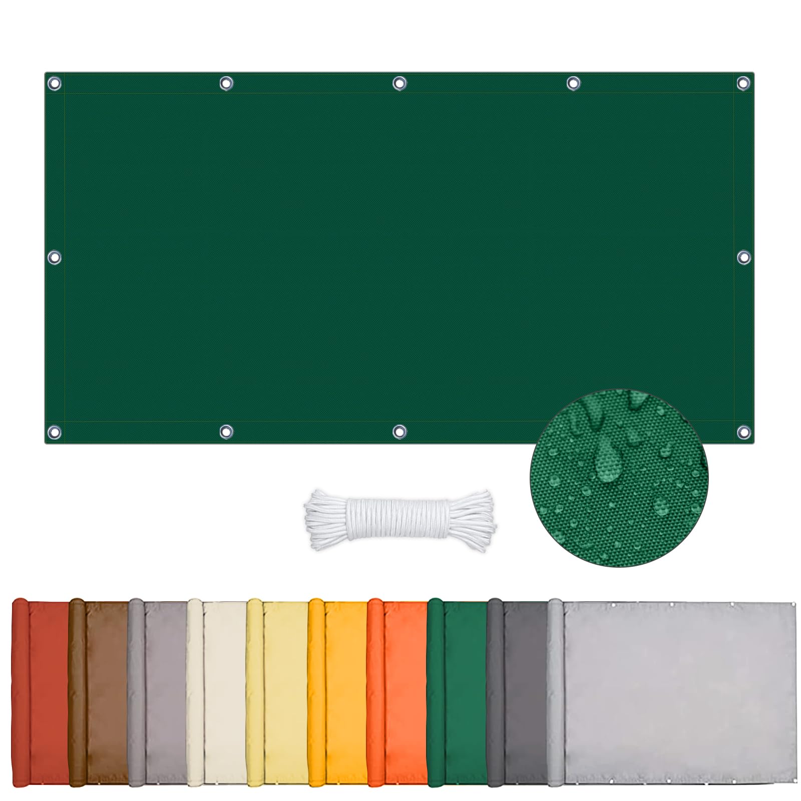 Toldo Vela Rectangular Impermeable, Vela Sombra Rectangular, 95% UV Resistente, Vela De Sombra Exterior, Toldos Exterior Terraza, Toldo Rectangular Para Balcon Patio Jardín Césped (1*2m, Color Crema) — view 9