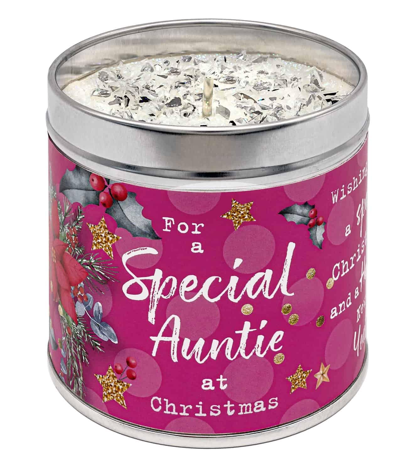 Best Kept Secrets Orange,Red Special Auntie Festive Tin Candle