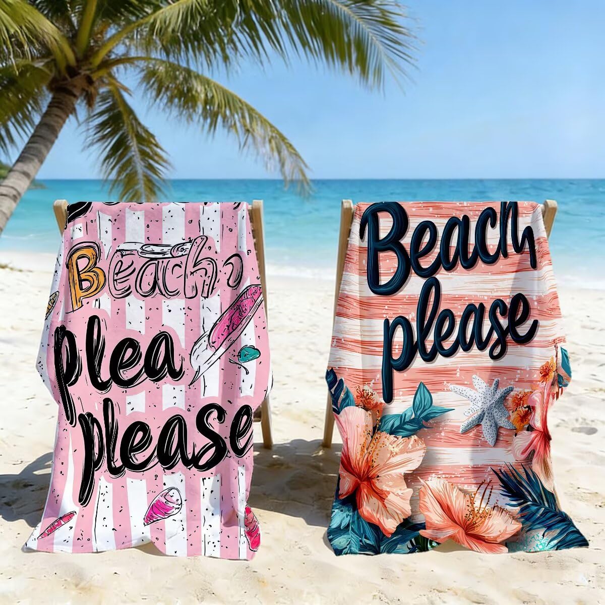 Toalla Playa 80x160 cm, Toalla Gimnasio Microfibra Secado Rapido, Juego de 2 Antiarena Toallas de Playa, Ligera Compacta Toallas Microfibra Grande para Viaje, Regalo Hombre Regalo Mujer (Carta) -4485