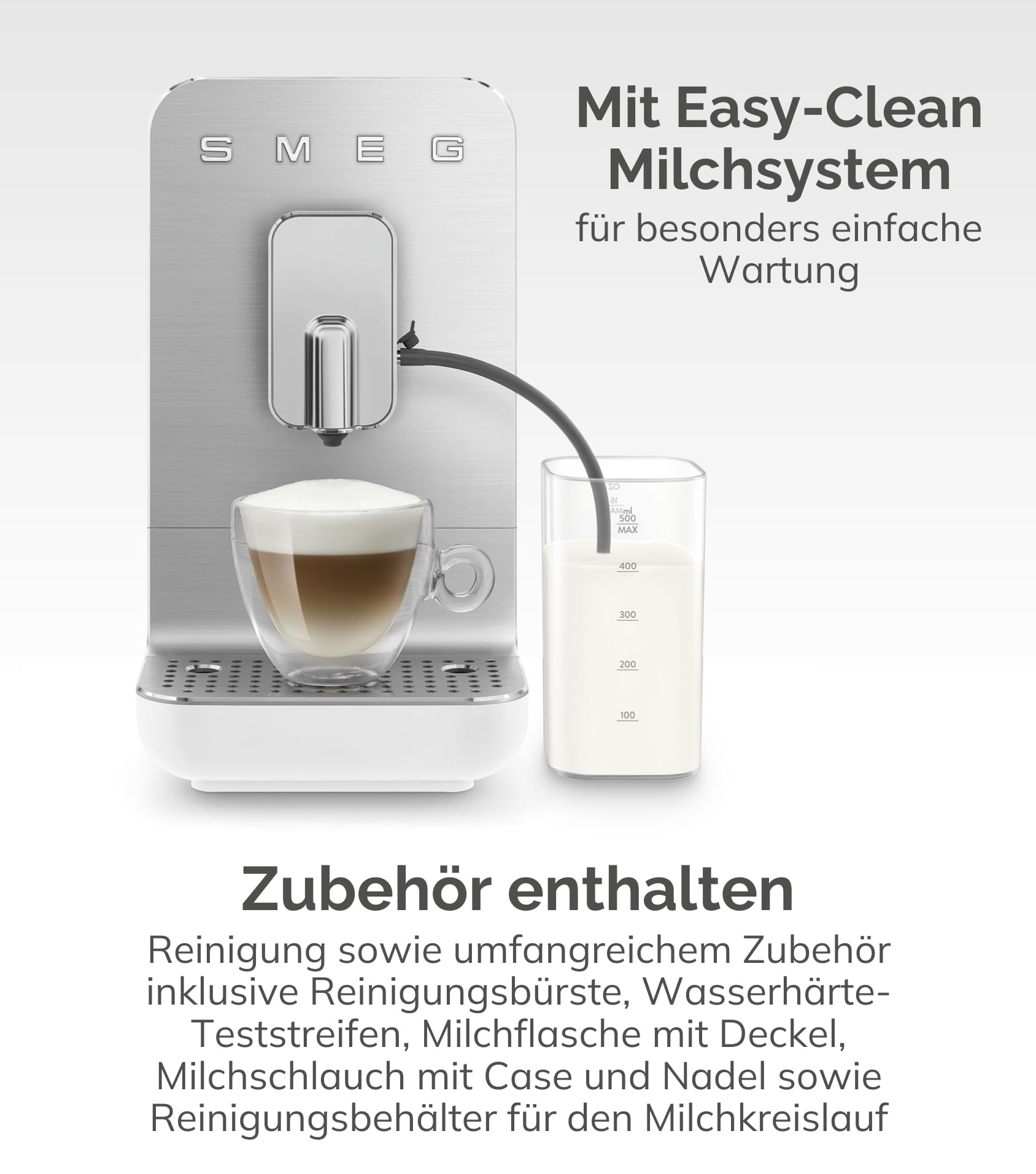 Smeg BCC13EGMEU Automatische Espressomaschine 1350W 1,4L Milchsystem Integrierte Kaffeemühle Thermoblock