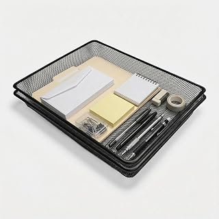 Metal Mesh Desk Organizer, 2 Pack, for Office Teacher Classroom