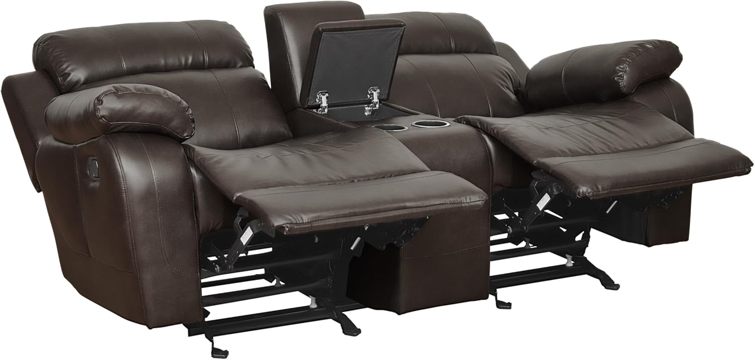 Upholstered Double Reclining Loveseat with Center Console
