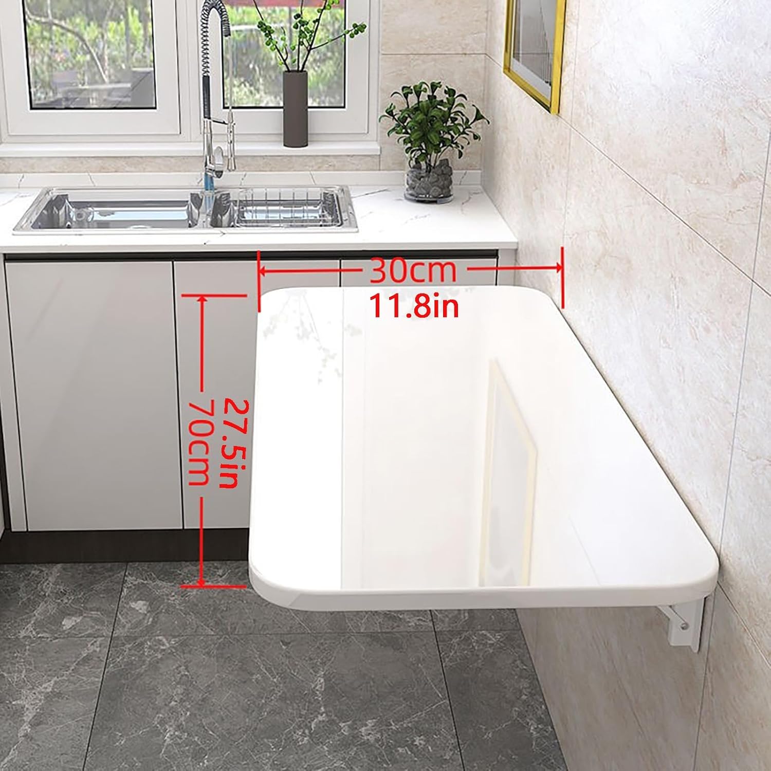 Wall Mount Table,Foldable Desks for Small Spaces,Folding Desk,Foldable Desk,Drop Leaf Tables for Small Spaces,Floating Desk,Wall Mounted Desk,Floating Desk for Wall,Laundry Folding Table(Blue,70*30cm/