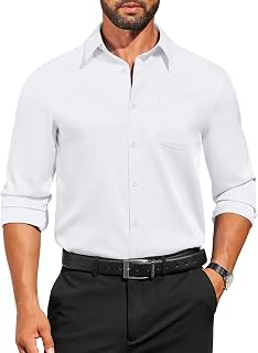 Mens Dress Shirts Long Sleeve Business Casual Button Down Shirts Regular Fit Formal Shirts