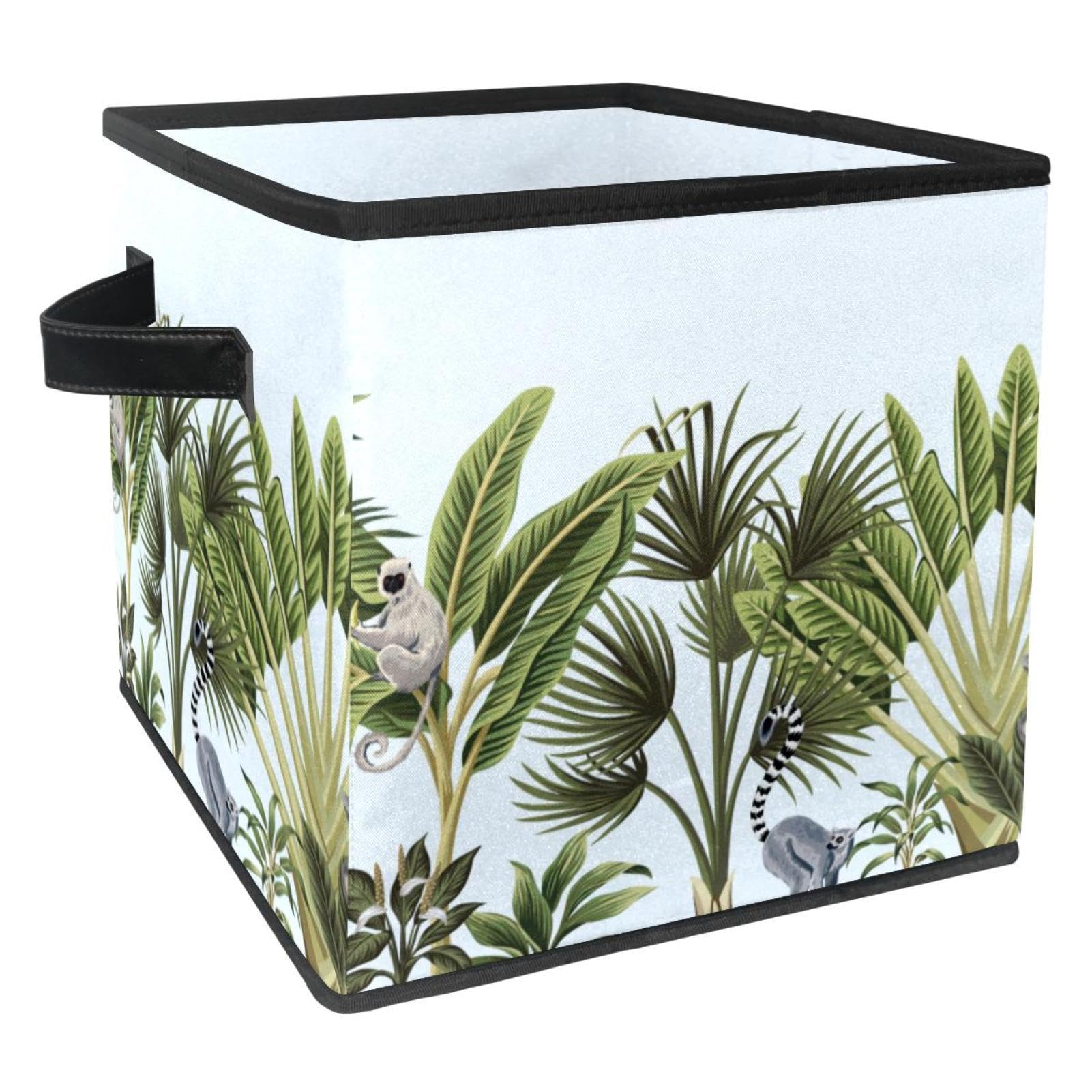 Boîte de rangement pour vêtements et livres grand cube pliable en tissu imprimé