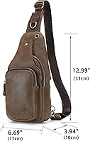 Vista 47 de LUKZIJAES Bolso bandolera de cuero genuino para hombre marrón (#1-Brown)