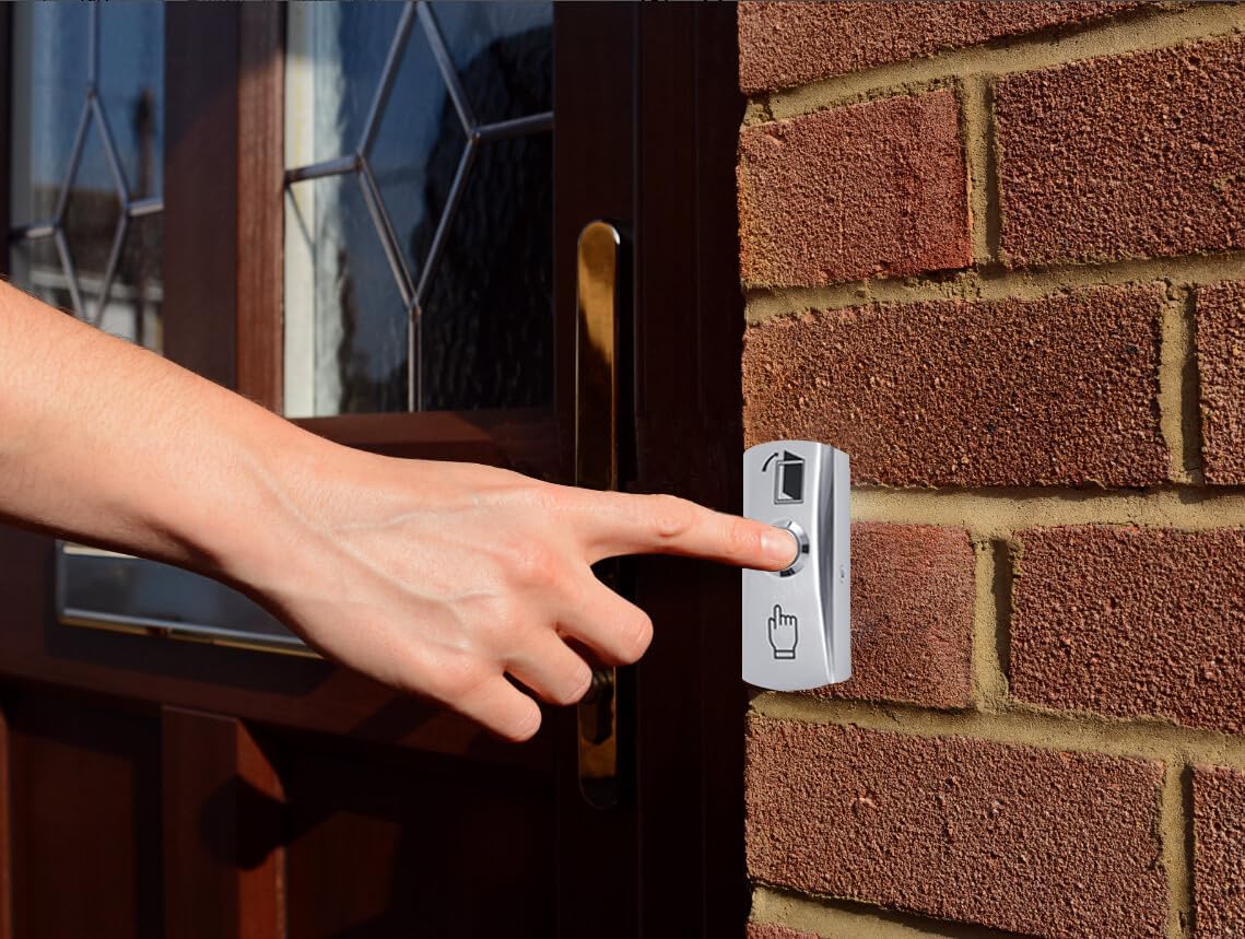 Push to Exit Button for Door Access Control System Zinc Alloy Shell NO/COM Output Classic Shape 4pcs