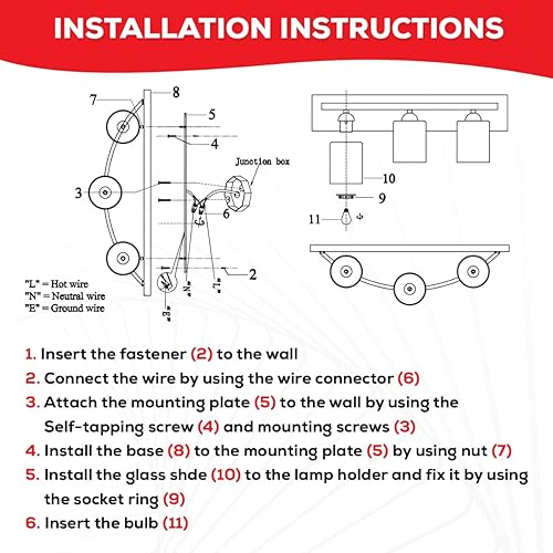 Miniatura 4 de Iluminación de pared moderna estilo Hollywood, barra de luz de tocador de baño, accesorios de iluminación interior de baño con pantalla de vidrio