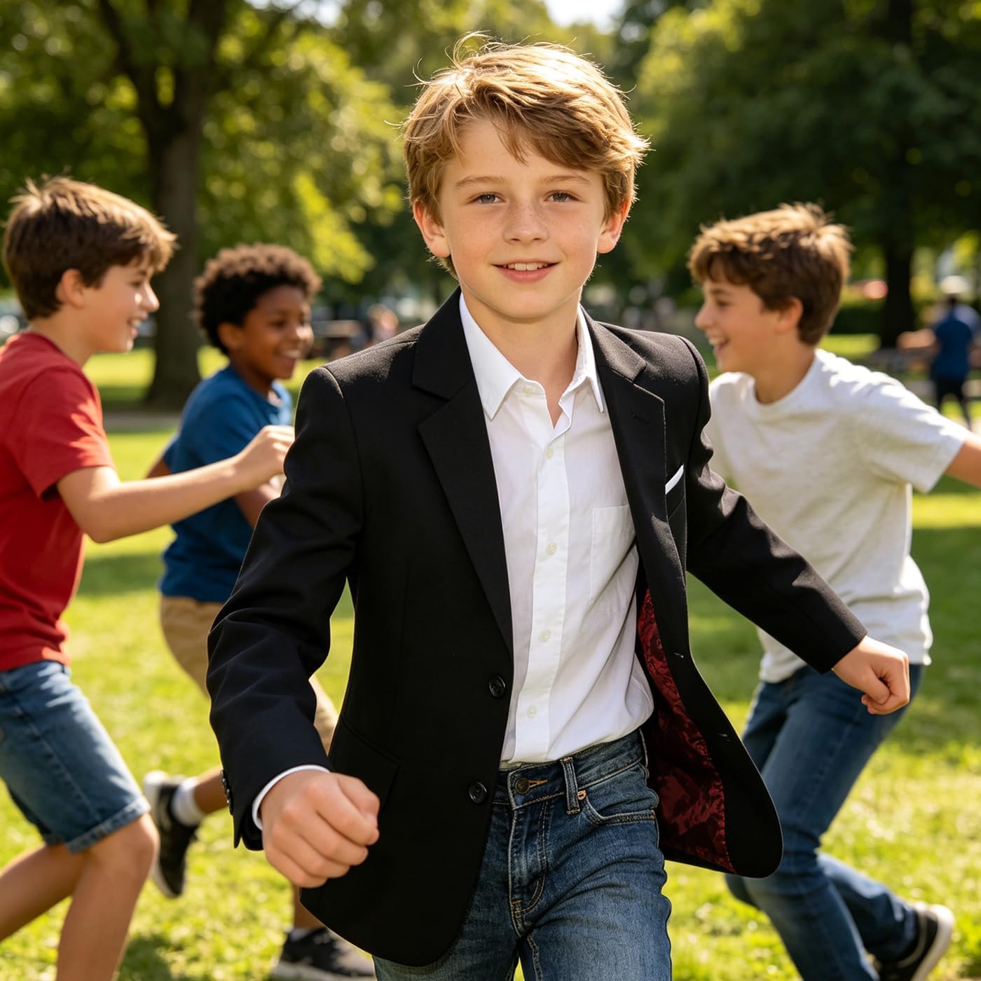Boys Blazer Toddler Slim Fit Formal Suit Jacket Kids School Coat