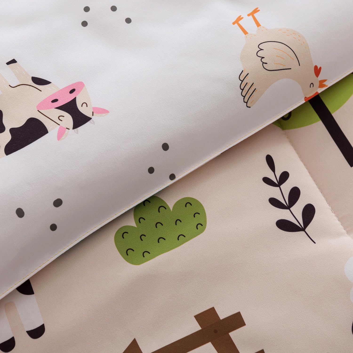 qjmiaofang Kids Comforter Set Twin Zipper Bedding for Boys Girls Farmhouse Bedding Zip Up Comforter with Sheets All Season Farm Animal Printed All in One Zipper Bed Set Nature Themed Home Decor - Image 6