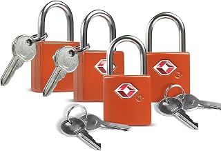 Luggage Locks TSA Approved 4 Pack, Small Lock with Key for Suitcase, Backpack, Bag Zipper, Travel Case, TSA Approved Small Padlock for Luggage, Travel Accessories, Mini Locker, Tool Box