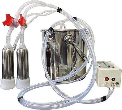Cow Pumper, Portable Pulsating Vacuum Pump, Electric Cow Pumper, 5L, 9L, 14L Stainless Steel Milk Bucket, Automatic Portable Livestock Pumper