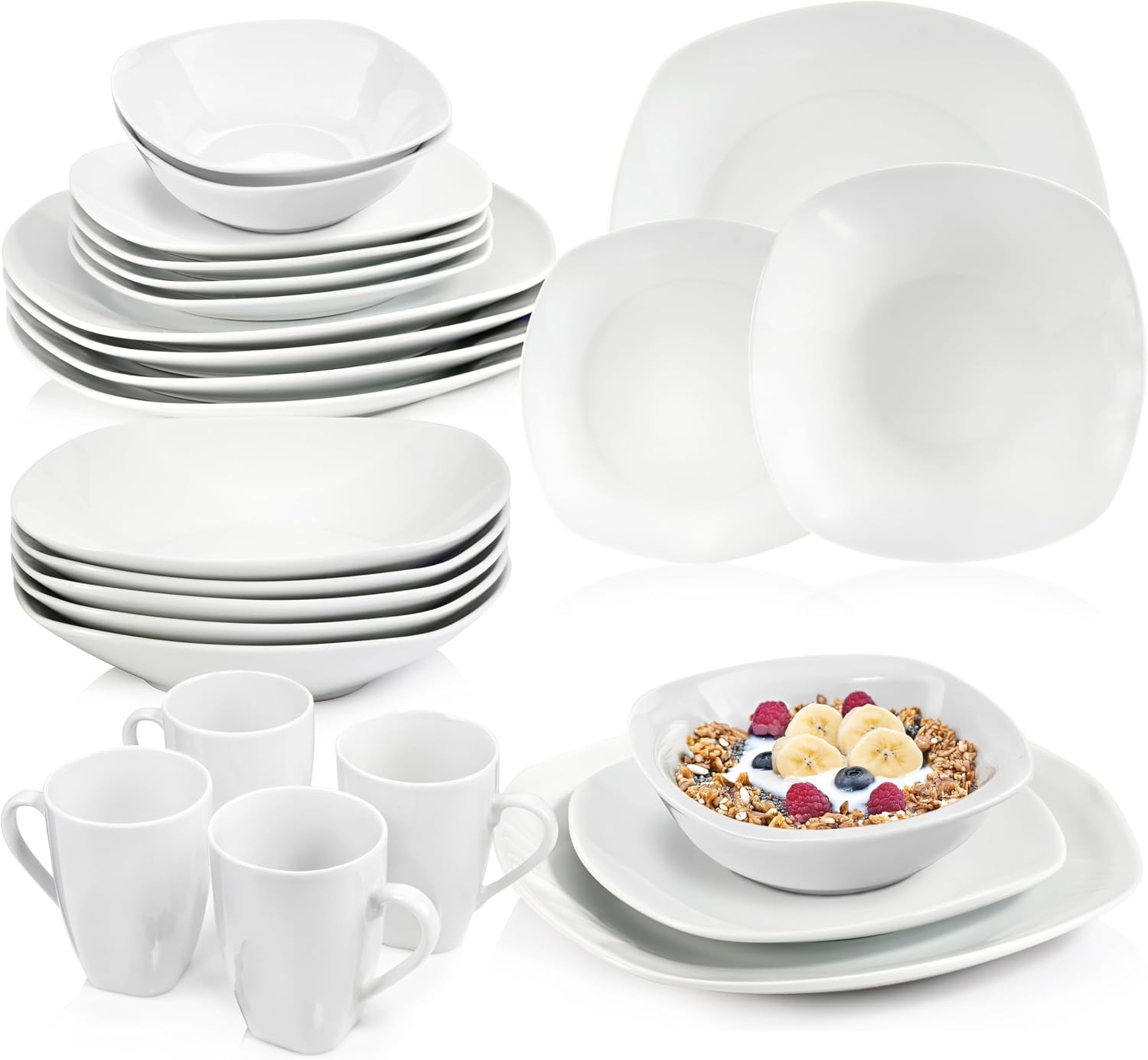 White Crockery Set 30 Pieces