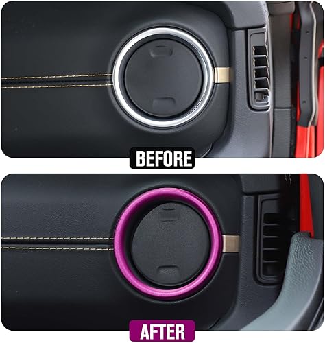 Miniatura 9 de JeCar Anillo de ventilación de aire acondicionado para salpicadero de aleación de aluminio, cubierta de salida de CA, accesorios interiores